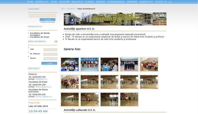 Dezvoltare website - Universitatea Europeana Dragan - layout site, galerie foto.jpg